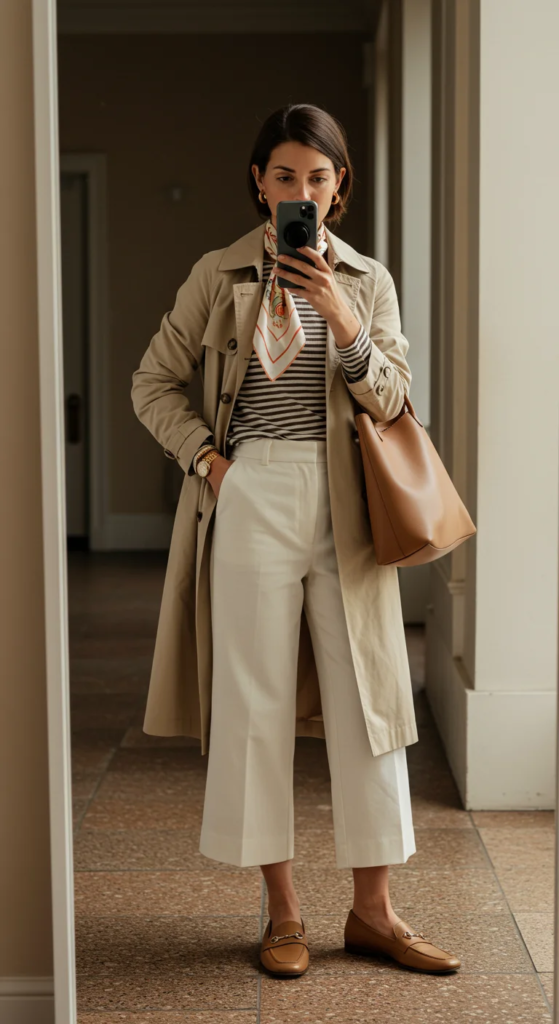 Lightweight Trench and Cropped Pants