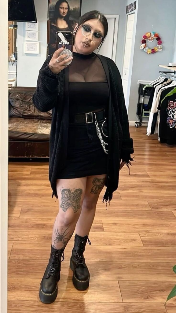 All-Black Look with Platform Boots