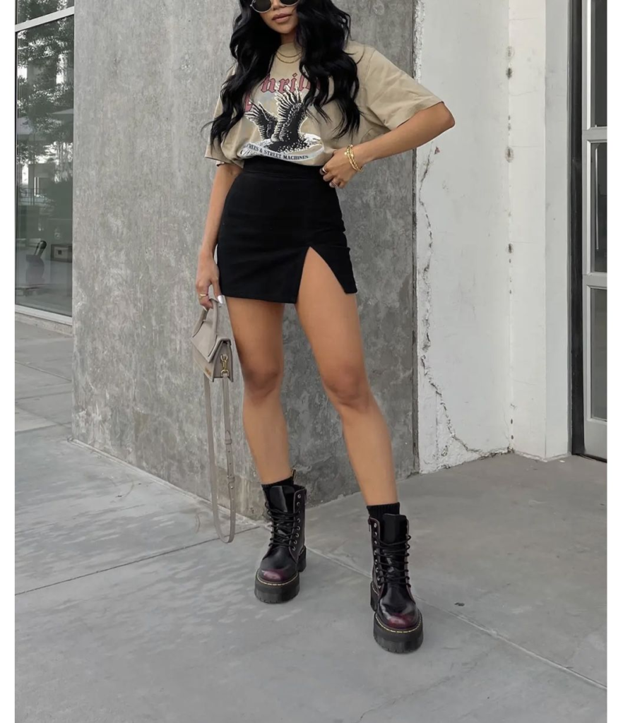 Graphic Tee and Mini Skirt Combo