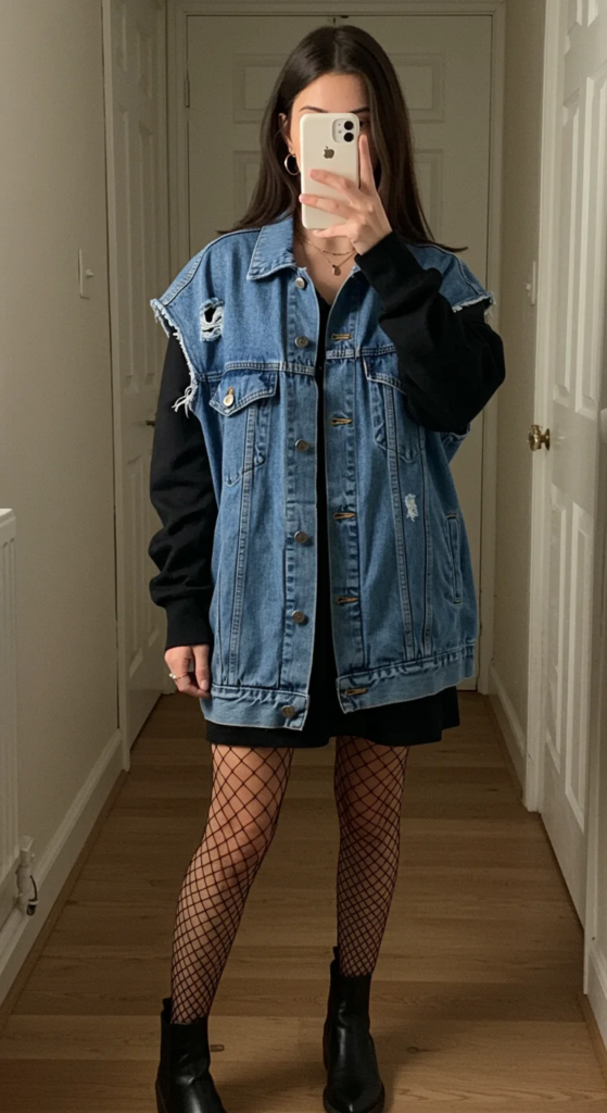 Oversized Vest and Mini Dress