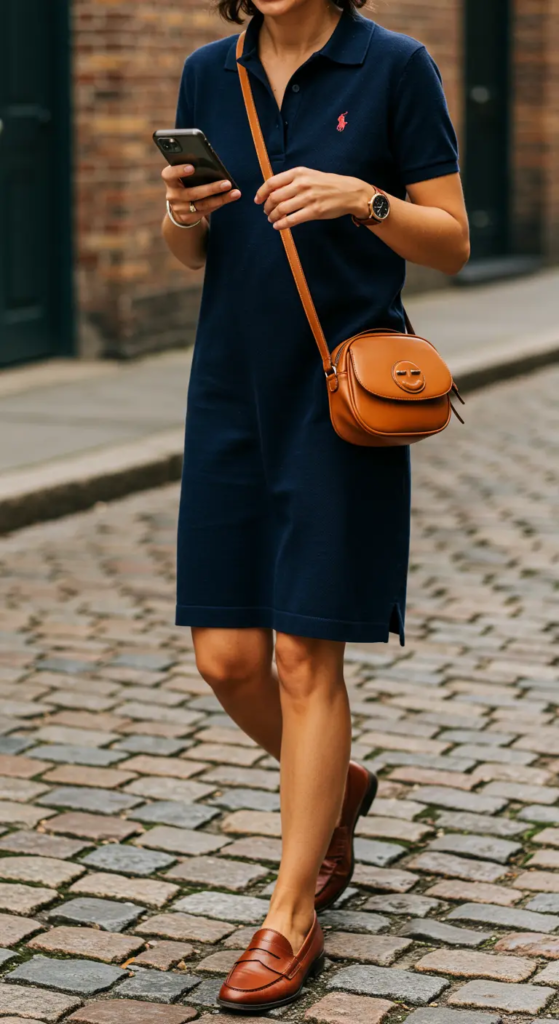 Polo Dress and Penny Loafers