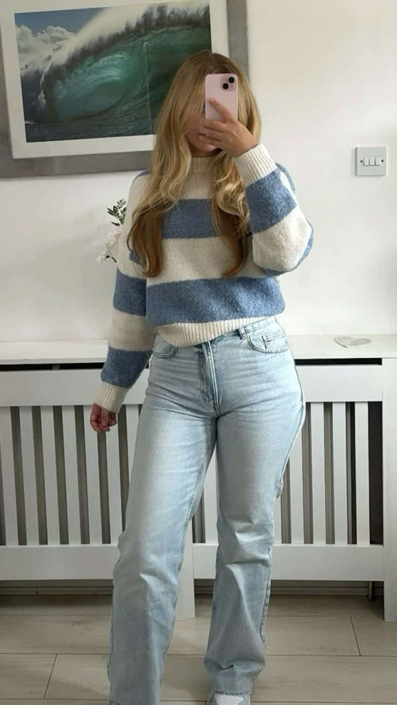Cozy Stripes and Relaxed Denim