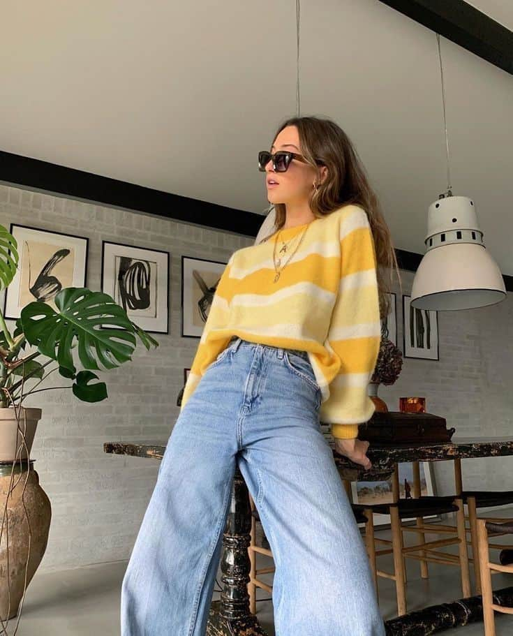 Sunny Stripes and Wide-Leg Denim